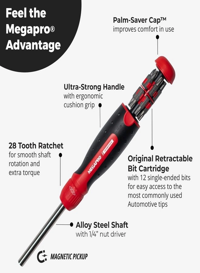 Automotive Screwdriver Ratcheting - Multi-Bit Screwdriver Set ¼” Hex Shaft