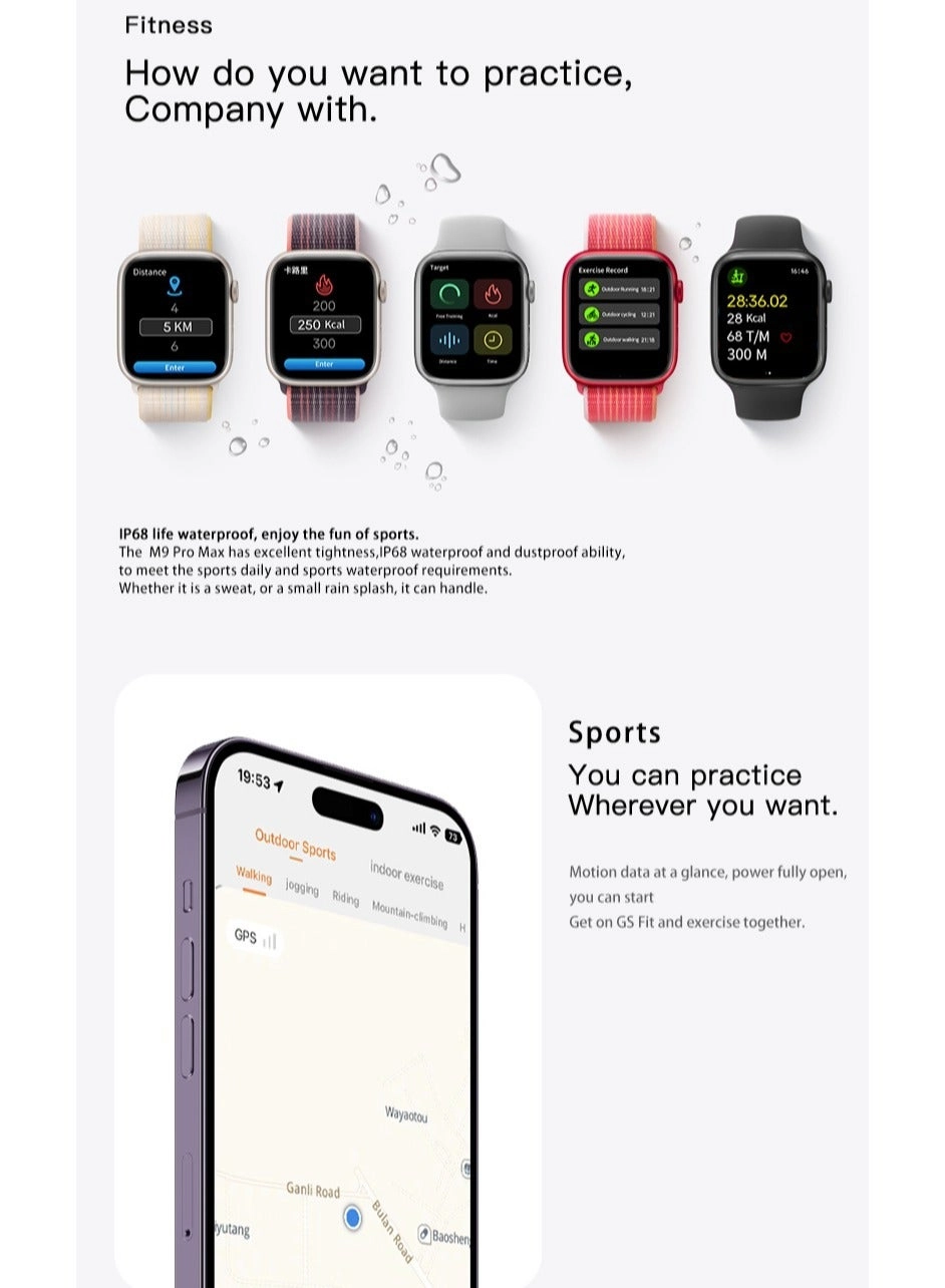 M9 Pro Max 45mm Stainless Steel