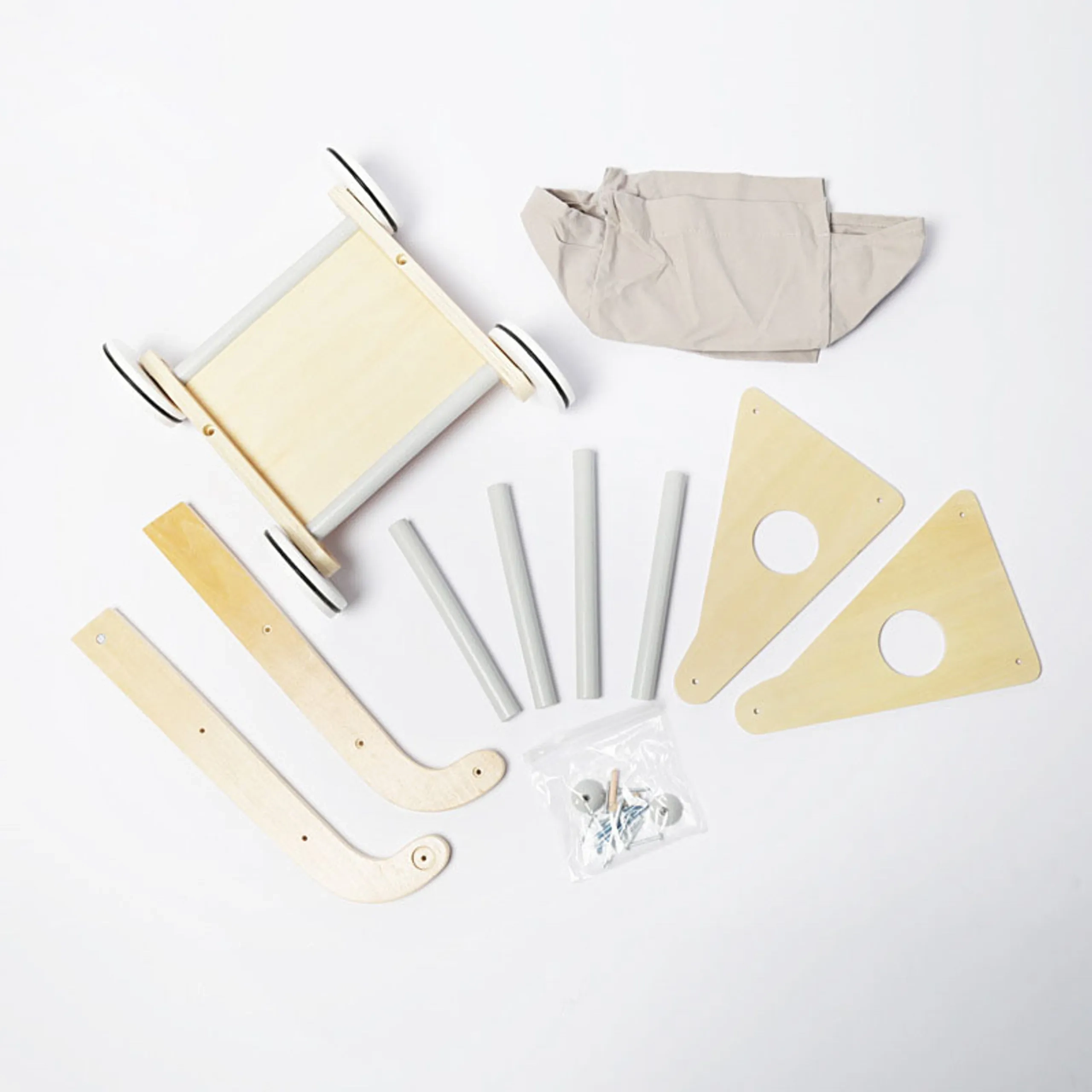 Ella Kids Wooden Shopping Trolley - Washable Cart 38 x 45 x 49 cm