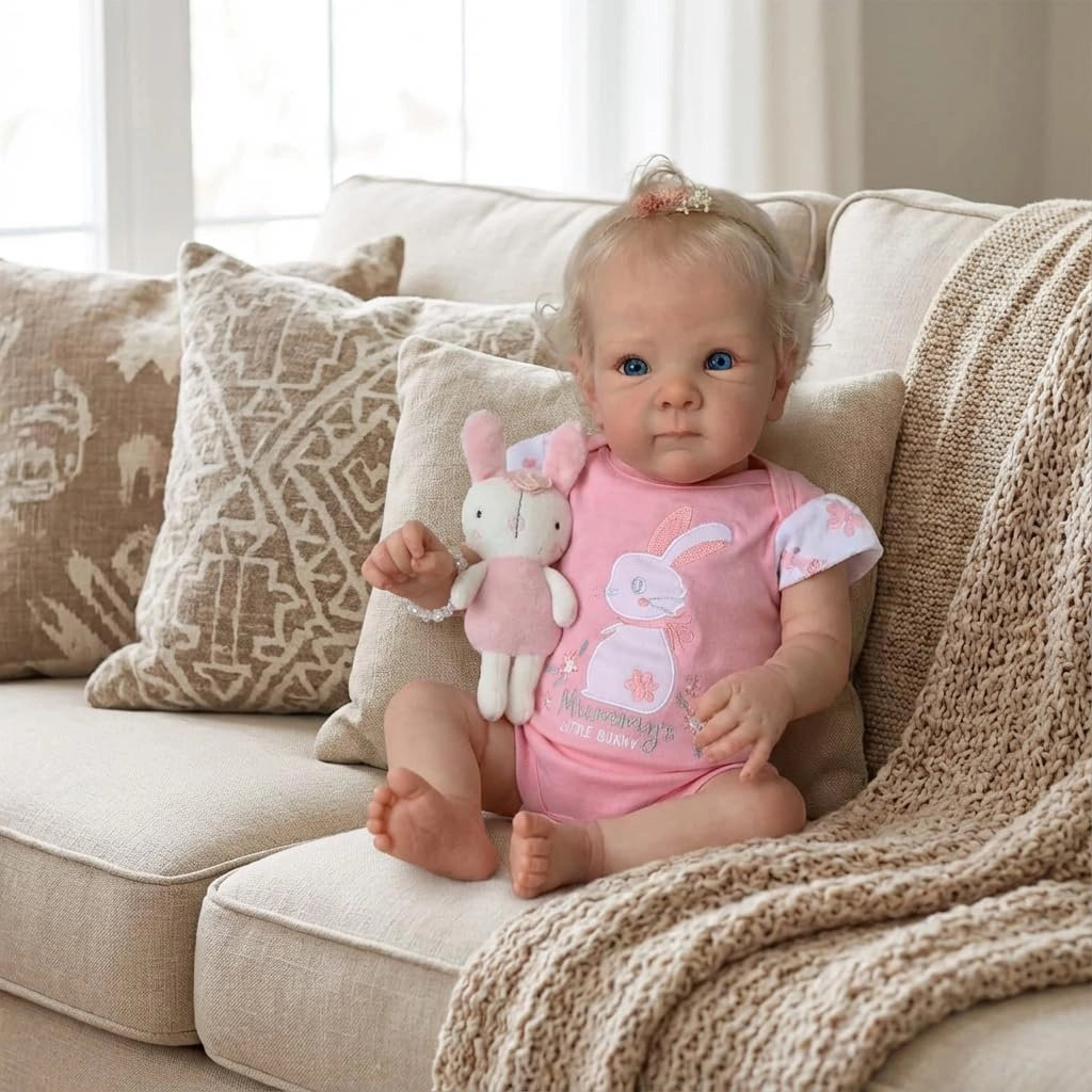 Reborn Baby Doll - 18 Inch 46 cm Silicone Lighter Brown Skin Ages 3+