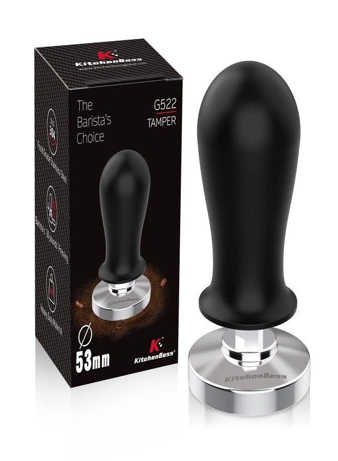 KitchenBoss 53mm Espresso Calibrated Tamper - Spring Loaded Weighted