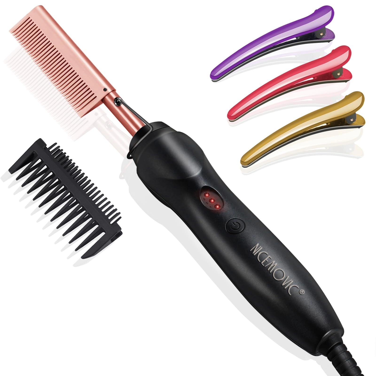 nicemovic Ceramic Heating Hair Straightener Comb