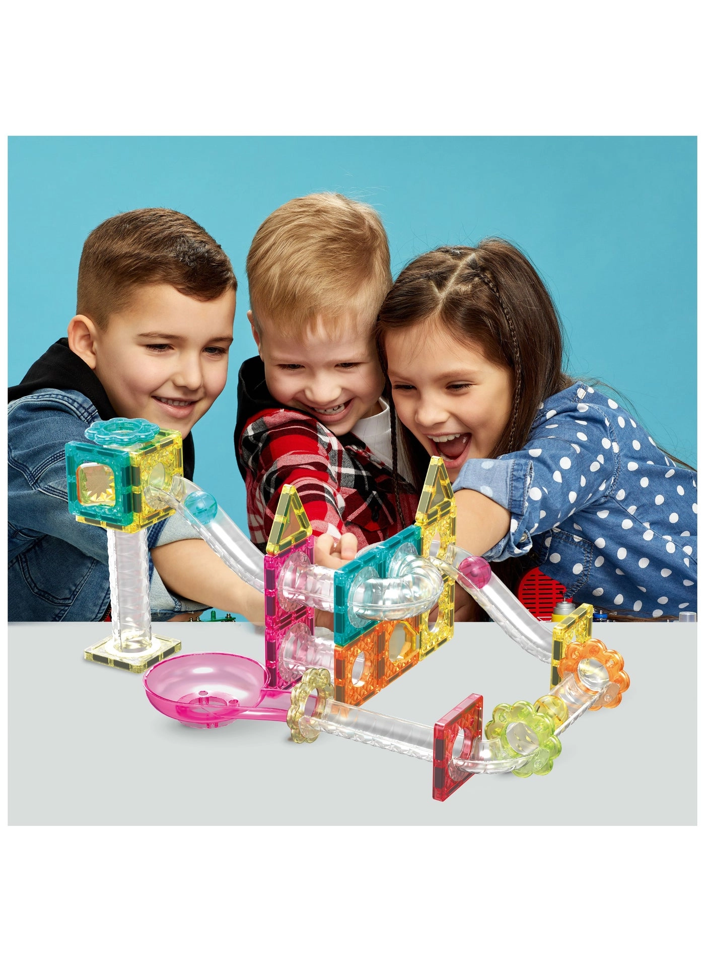 Magnetic Mini Diamond Marble Run Track Set - 45 pcs
