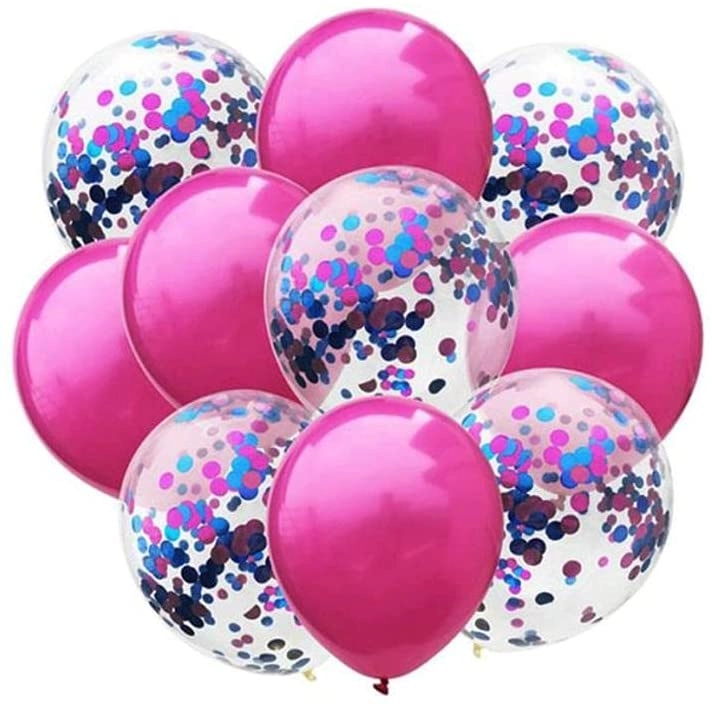 Latex and Confetti Decoration Balloon Sets - 10-Pieces Birthday Party