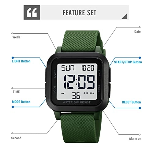 Sport Digital Watch 40mm Acrylonitrile Butadiene Styrene