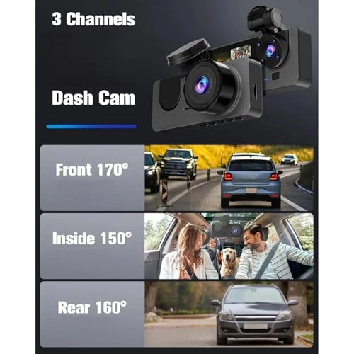 Dash Cam - 32GB 3 Channels G-Sensor