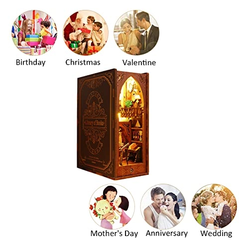 3D Wooden Puzzle Bookshelf Insert - Library of Books 1:24