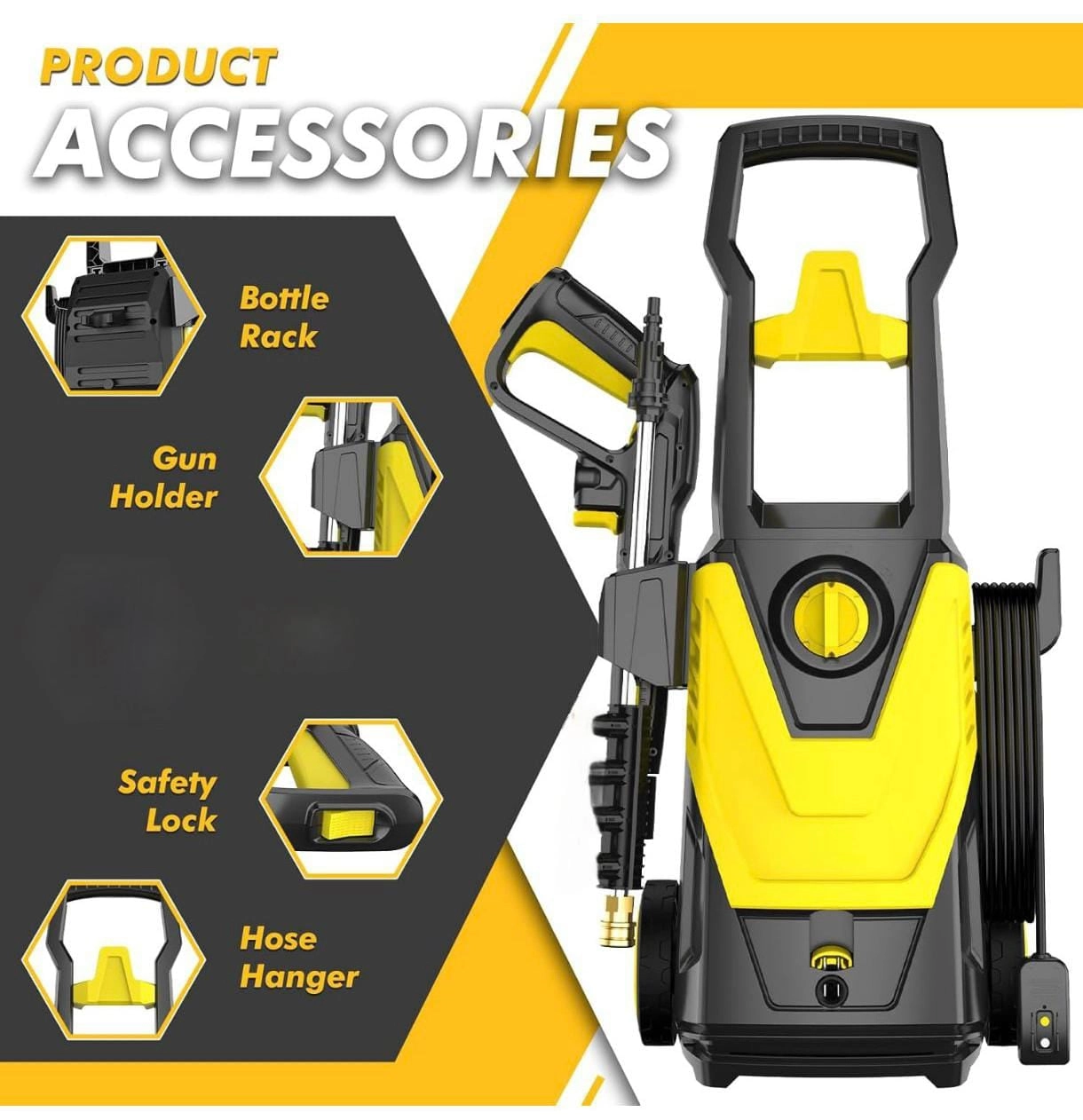 High Pressure Washer - Electric Portable Adjustable Nozzle