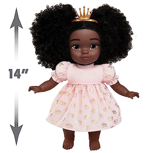Littlelistas Lily Baby Doll - 14-inch Deep Brown 3C Textured Hair Ages 3+ Bundle