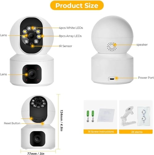 5+5 MP Dual Lens WiFi CCTV IP PTZ Camera