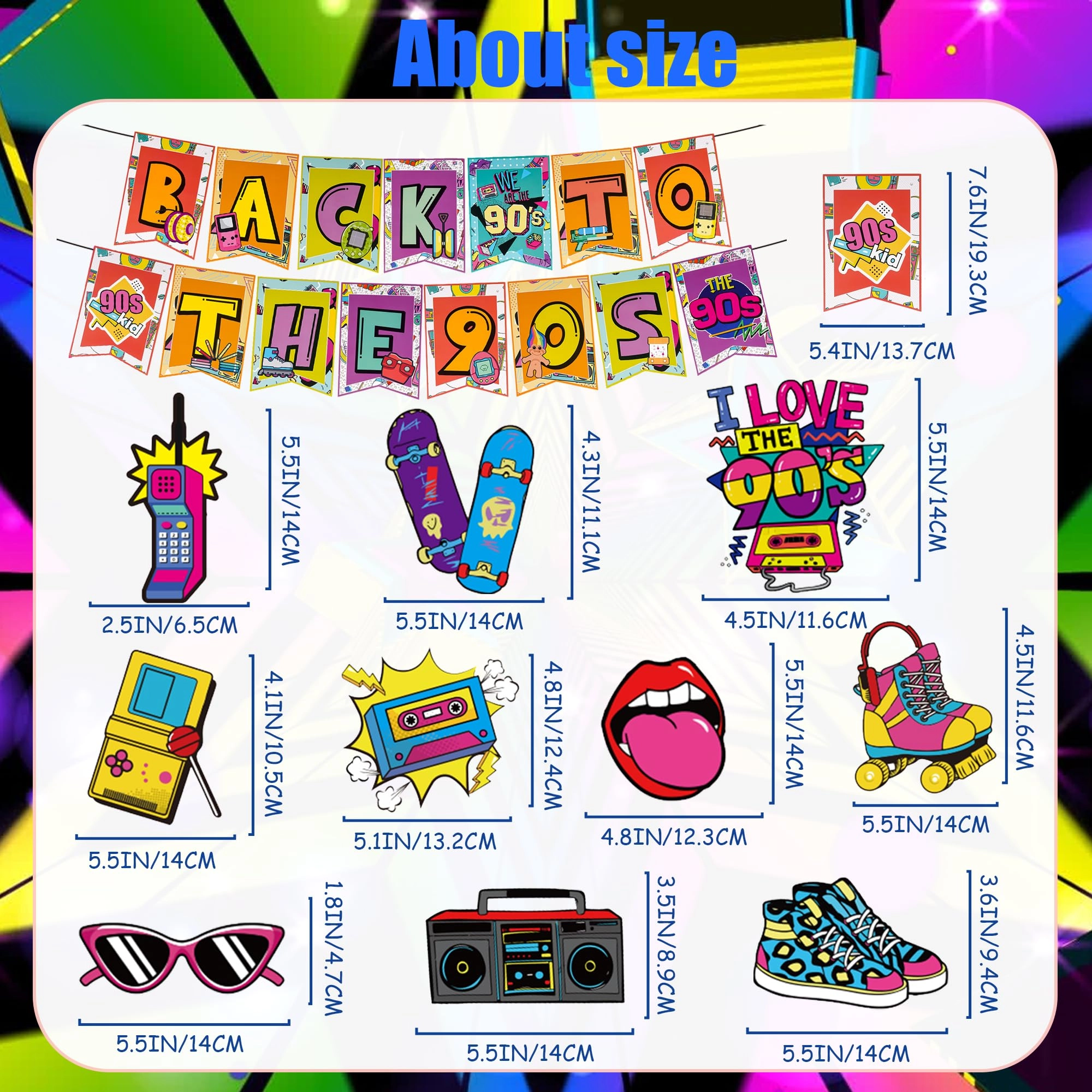Disco 90s Party Decorations - 21.0 Count Birthday, Disco Party, Party