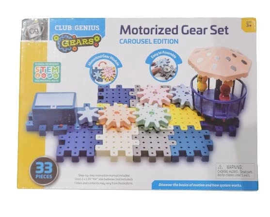 Motorized Gear Set - Engineering Science Technology Mathematics - 3 months and up 33 pieces