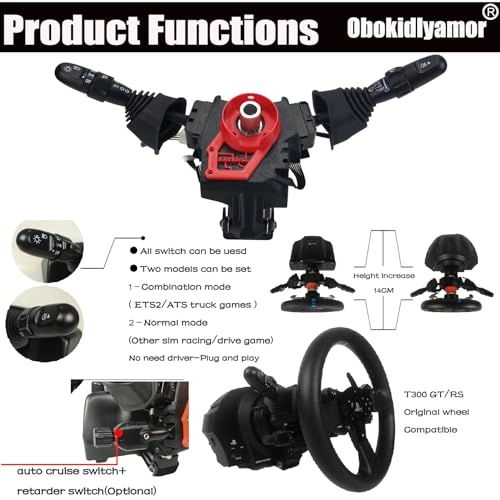 DIY Racing Simulator Steering Wheel Turn Signal Wiper Lever Switch Add-on - G27/G29/G920/G923/T300/T300RS/GT/T248/T248X