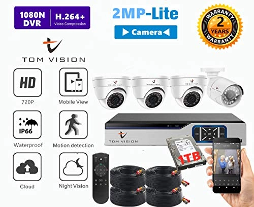 2Megapixels 4Channel Home Security Camera System - 4Pcs 720p
