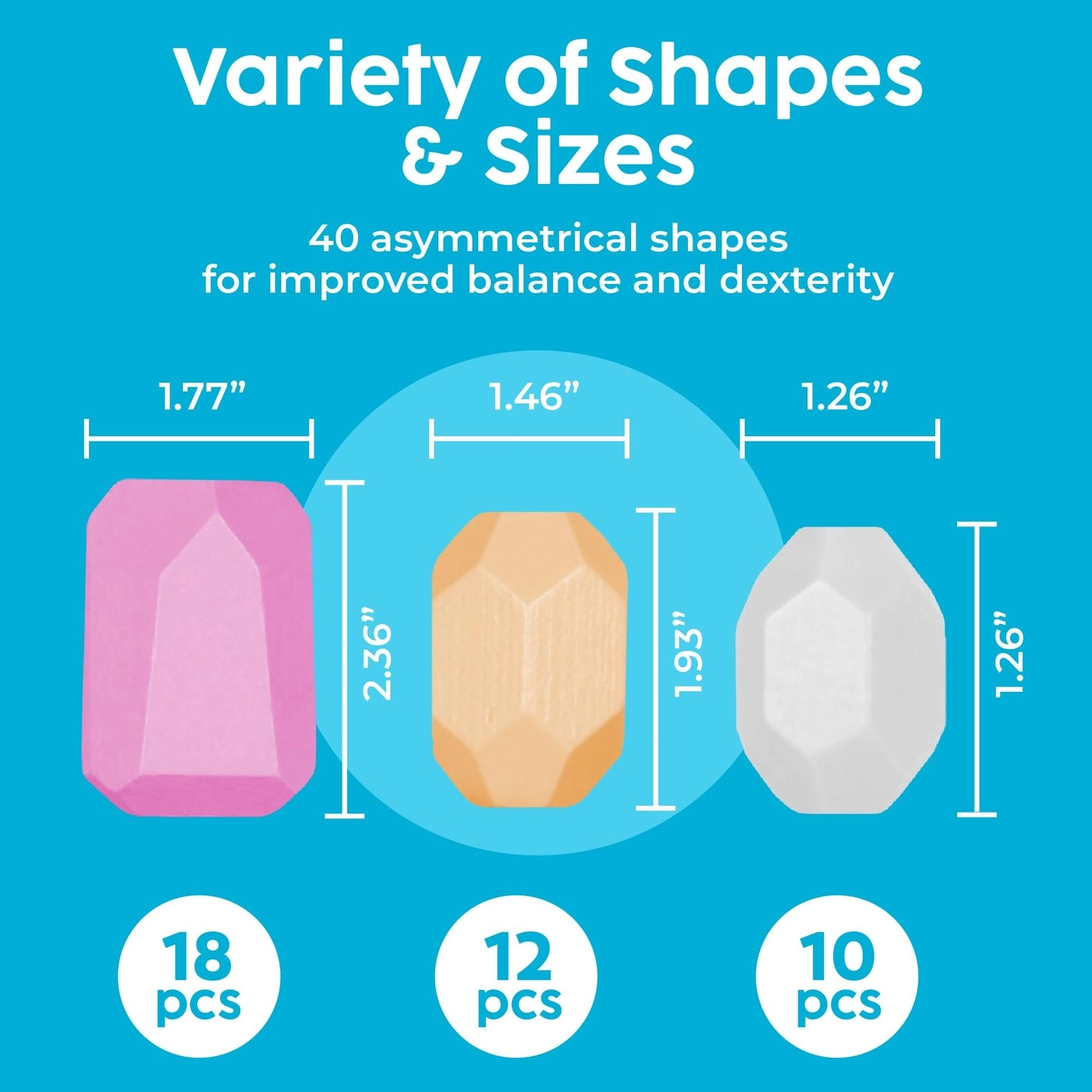 Wooden Stacking Toys - 40 pieces