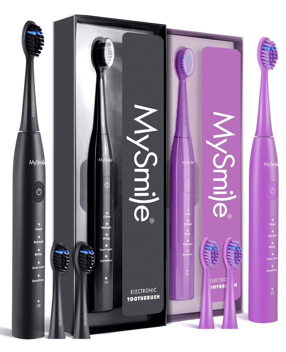 MySmile DY156 - Black 3 Brush Heads + DY156 - Purple 3 Brush Heads