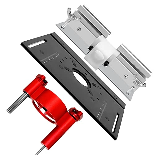Router Table Insert Plate - 240 x 200mm Aluminum Alloy + Backer Plate + 180° Angle Gauge