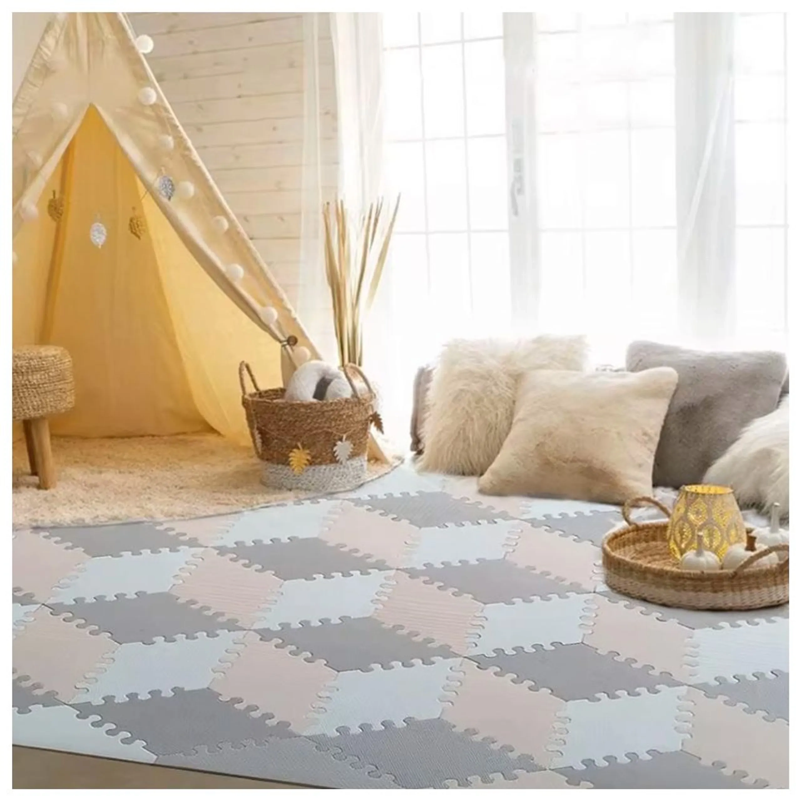 Play Mat Multi-Shape - Peach & Brown 6 months