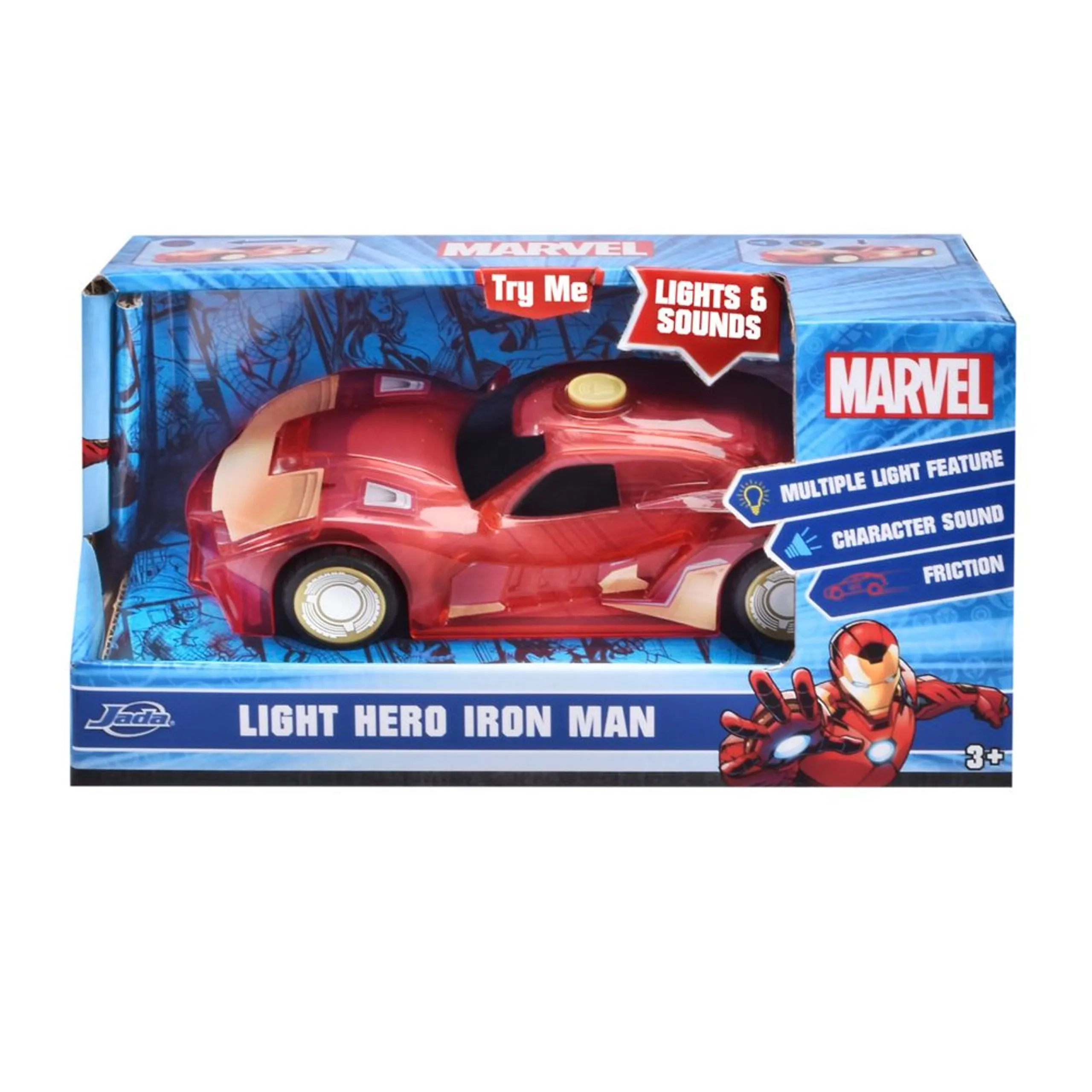 Light Hero Iron Man Car - 15 cm Friction Drive