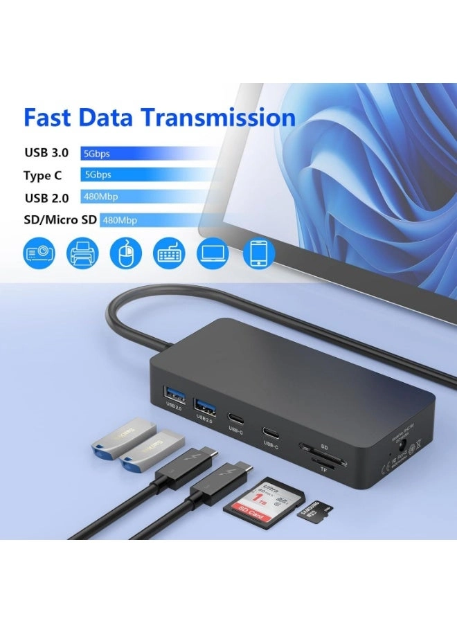 11 in 1 - USB-C PD 100W Dual HDMI RJ45