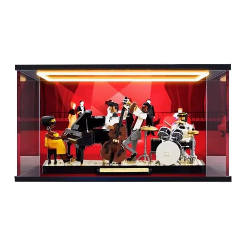 Clear Acrylic Display Case - 19.68x7.87x9.84in.(50x20x25cm) Black Bottom+background