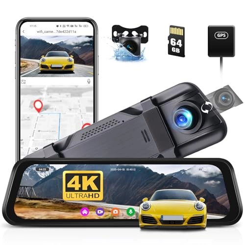 9.66 Inch Mirror Dashcam - 4K 25FPS