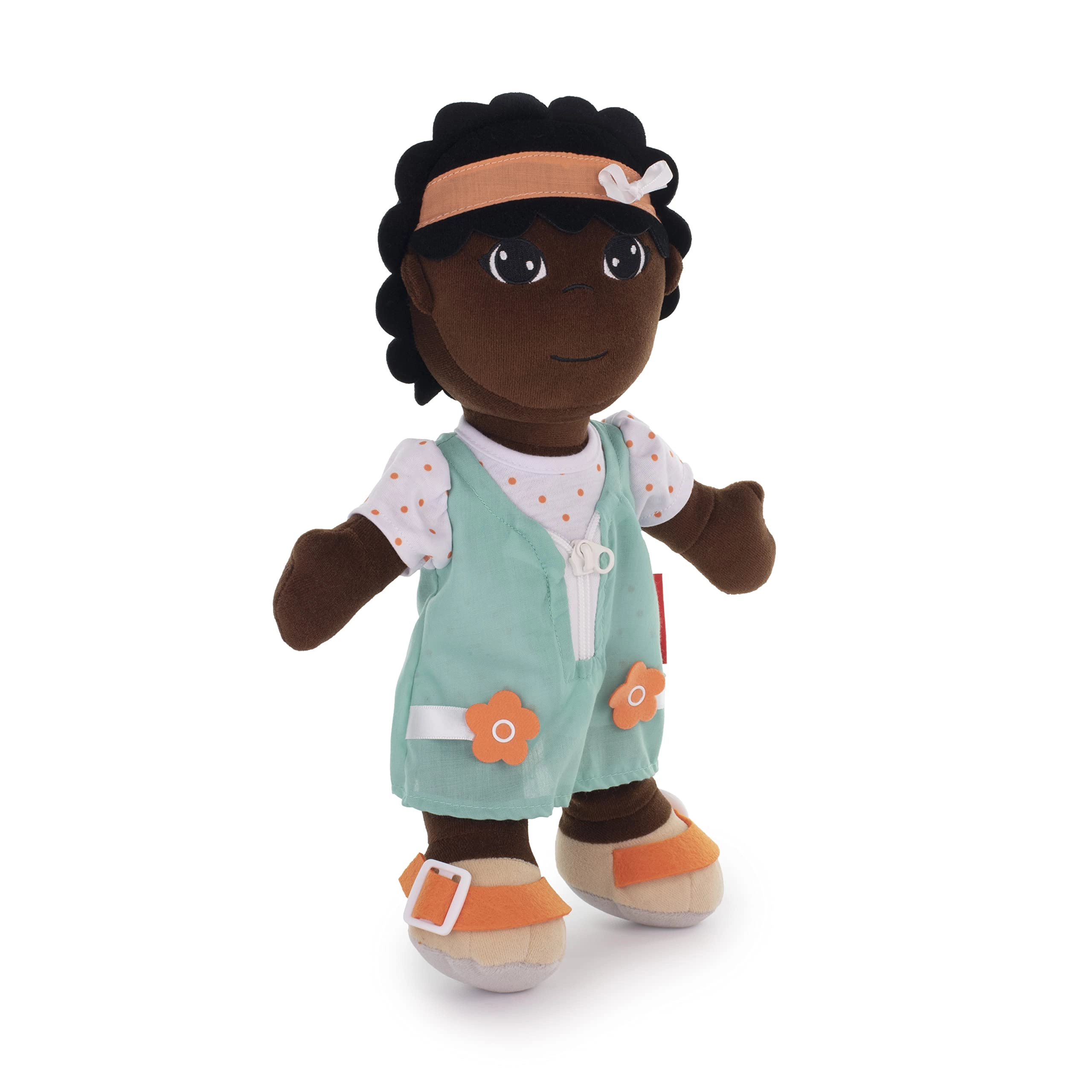 miniLAnD African Girl Diversity Fastening Doll - Washable 15.75 inches
