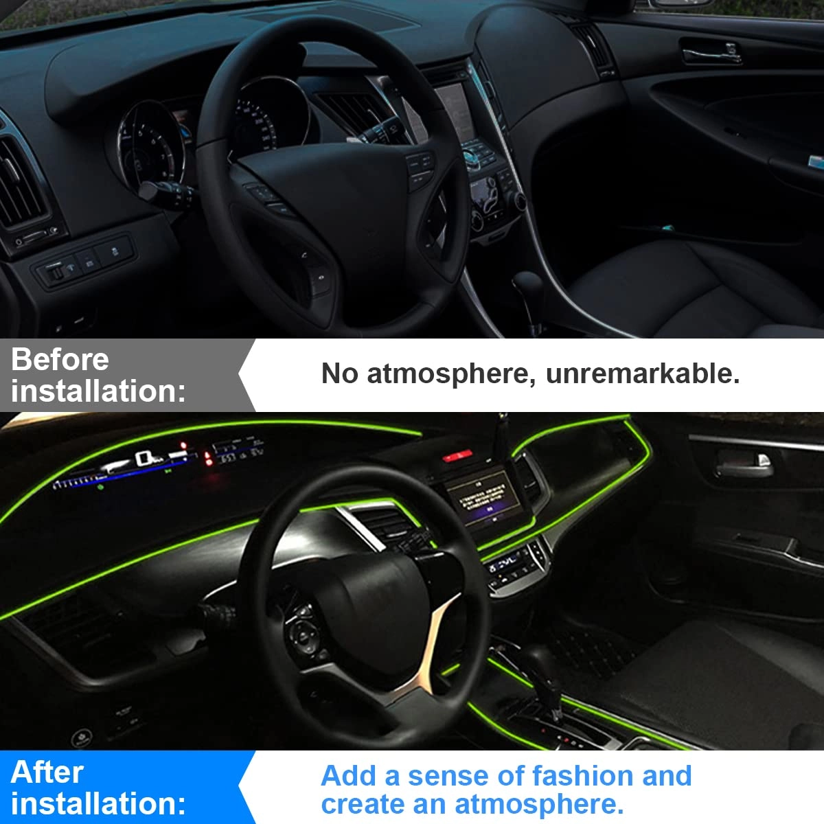 EL Wire Interior LED Strip Lights - 10FT