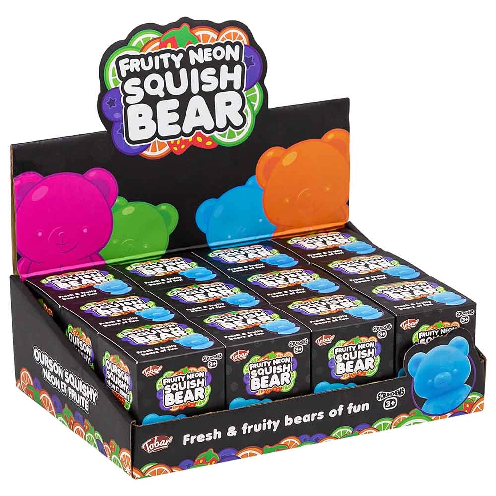 Tobar Scrunchems Fruity Neon Squishy Bears - Suitable for 3 years and above 1pc pieces