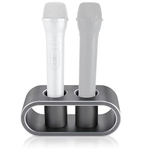 Desktop Microphones Storage Holder - M Brushed black Aluminum