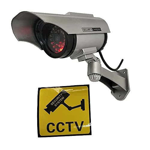 Solar Powered Dummy Fake Security Camera Bullet CCTV Surveillance - Indoor Outdoor