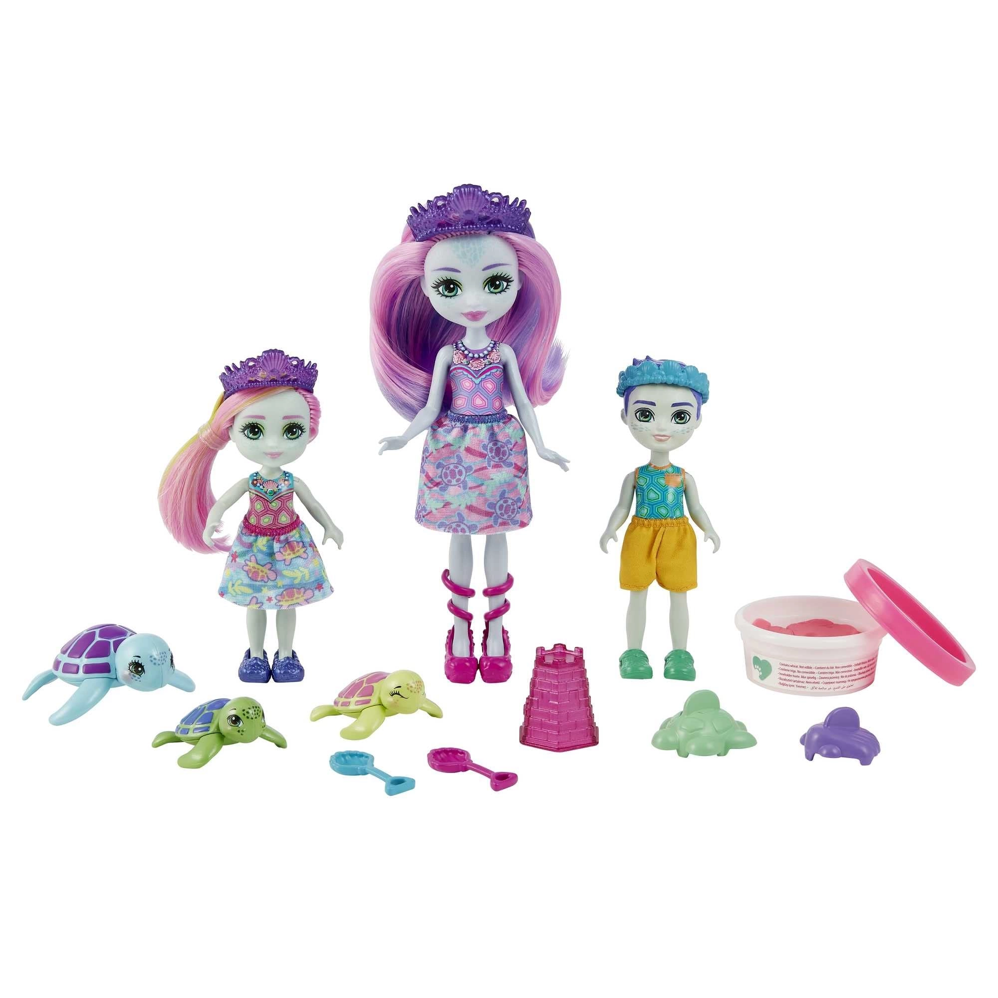 Mattel Tinsley Turtle Family - 3 Dolls 3 Animal Figures
