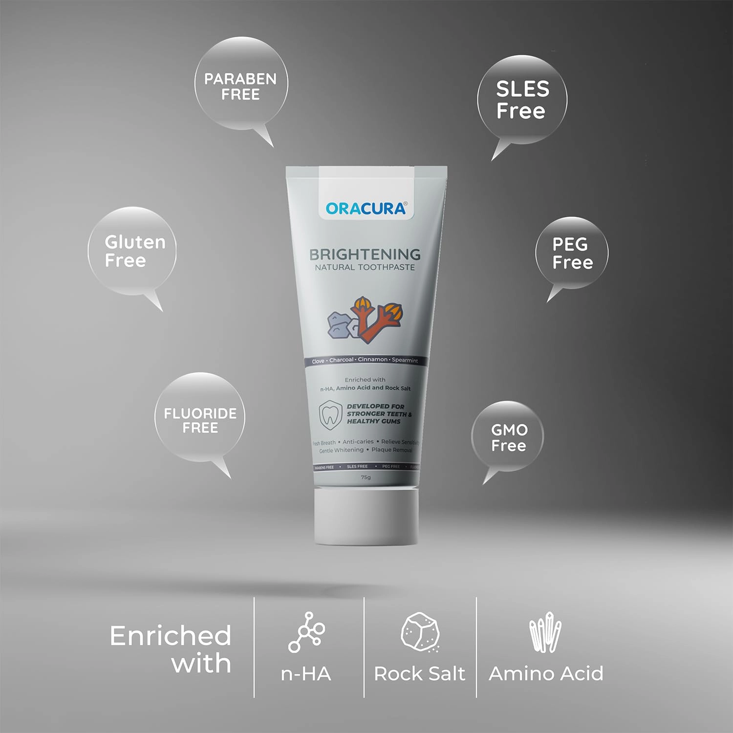 Brightening Natural Charcoal Toothpaste Above 6 Years 75 g