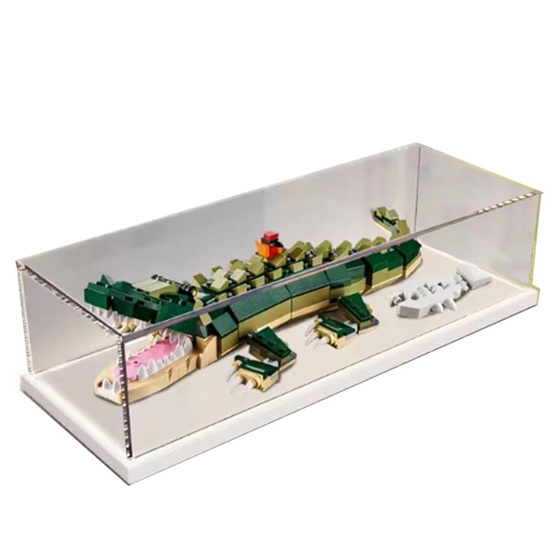 HCAEIOFJ Clear Acrylic Display Case for 31121 - 15.74x5.90x3.93in. White Bottom