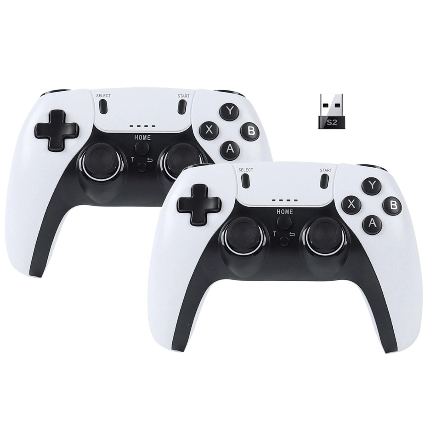 chushane USB Twin Wireless Emulator Controllers - White-Wireless