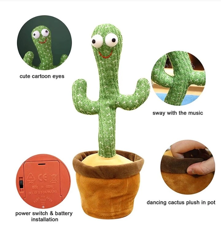 Cactus Dancing Singing Talking 32 cm Plush