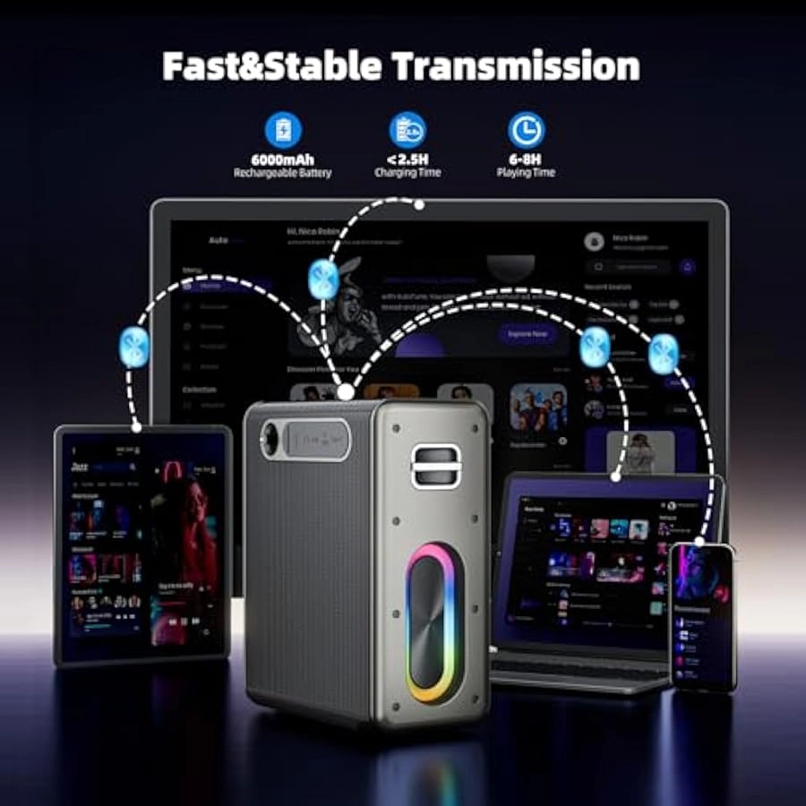 Karaoke Machine - 2 Wireless Microphones 10W