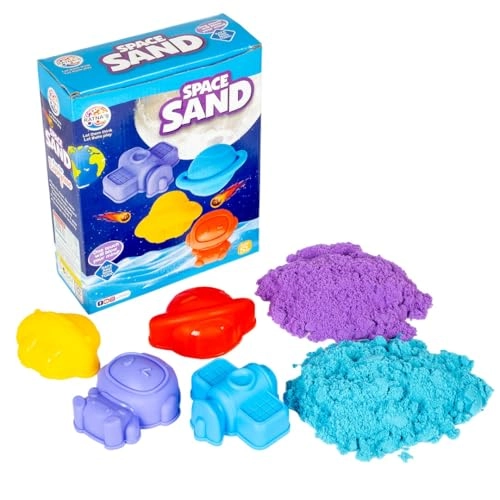 RATNA'S Space Sand Set - 600g Magic Sand 4 Space-Themed Moulds