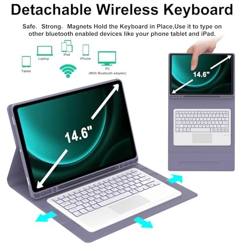 Keyboard Case with S Pen Holder for Galaxy Tab S10 Ultra 14.6-inch (2024)