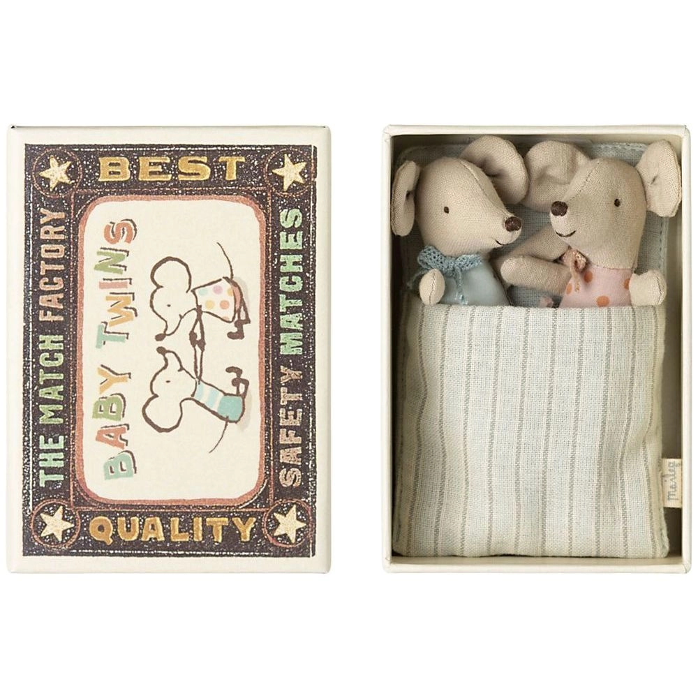Maileg Twins Baby Mice In Matchbox - Ages 3+