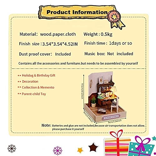 Miniature Wooden Dollhouse Furniture Kit - Creative Room 1:24