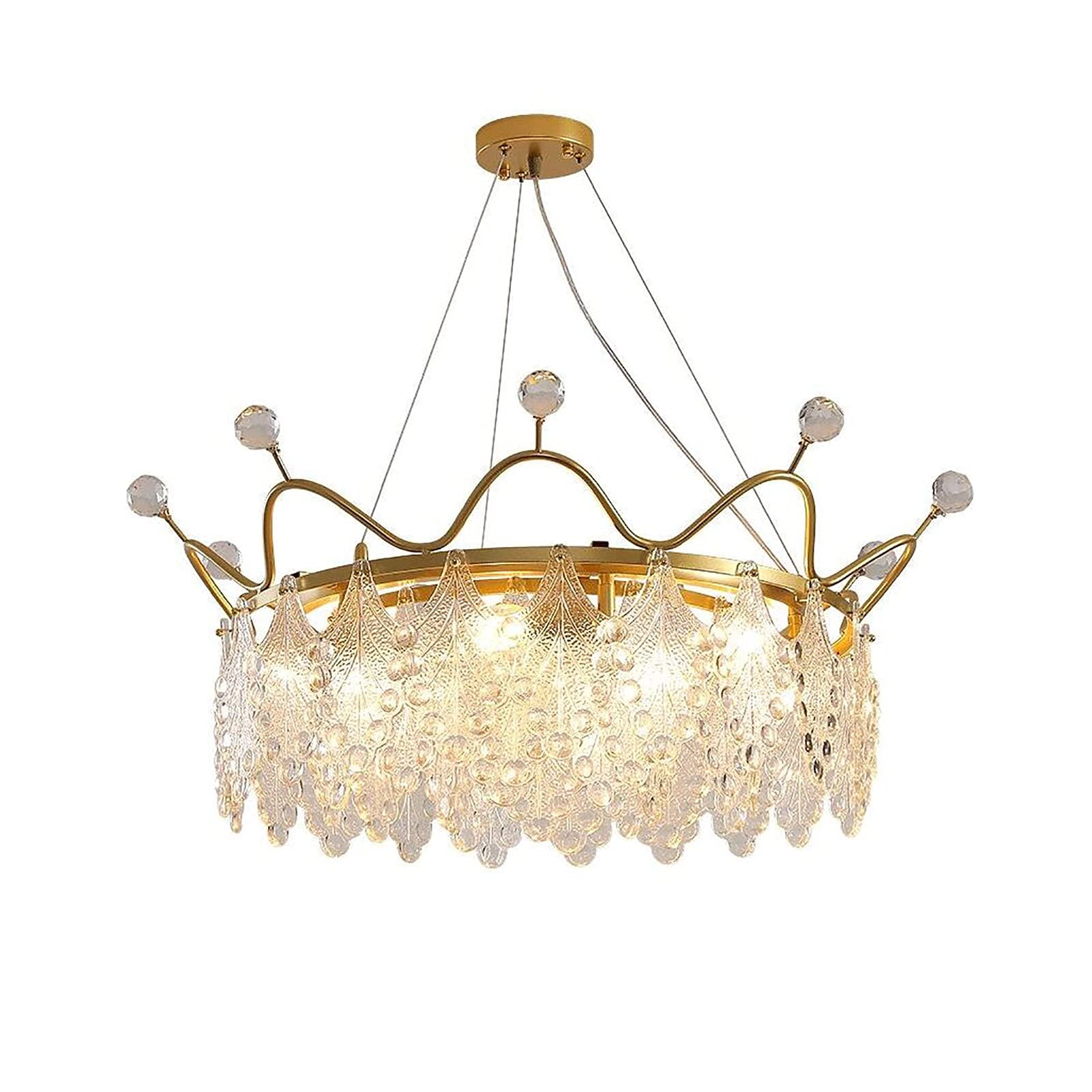 ZIYUER E14 Nordic Light Luxury Crystal Chandelier - Hanging Wire 100cm