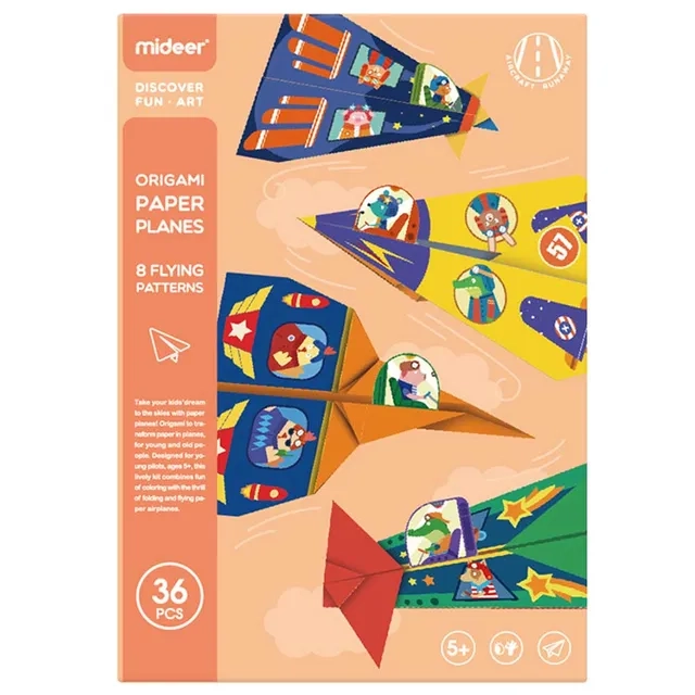 MIDEER Origami Kit Paper Planes - 36 pcs