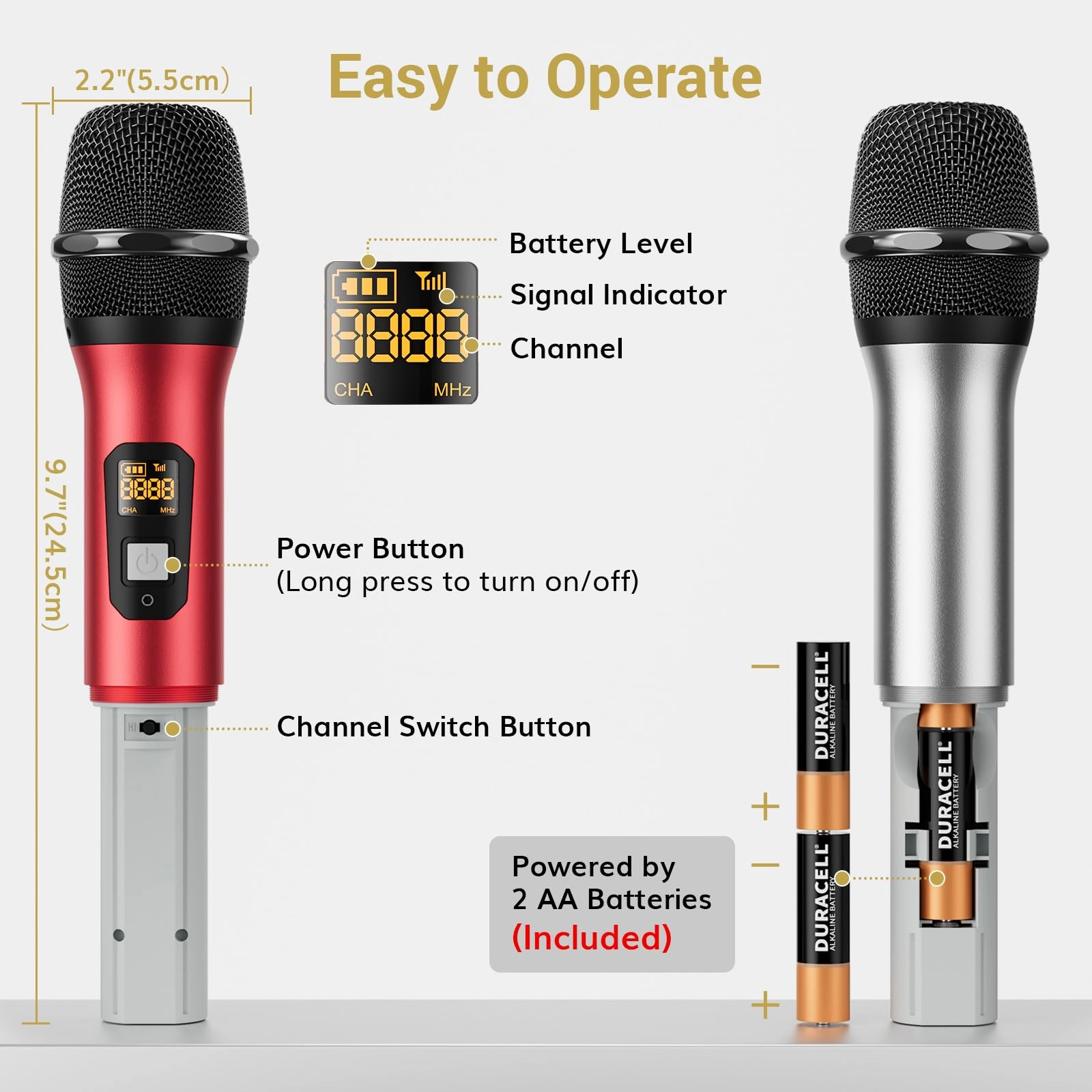 Wireless Microphones System - 4 UHF