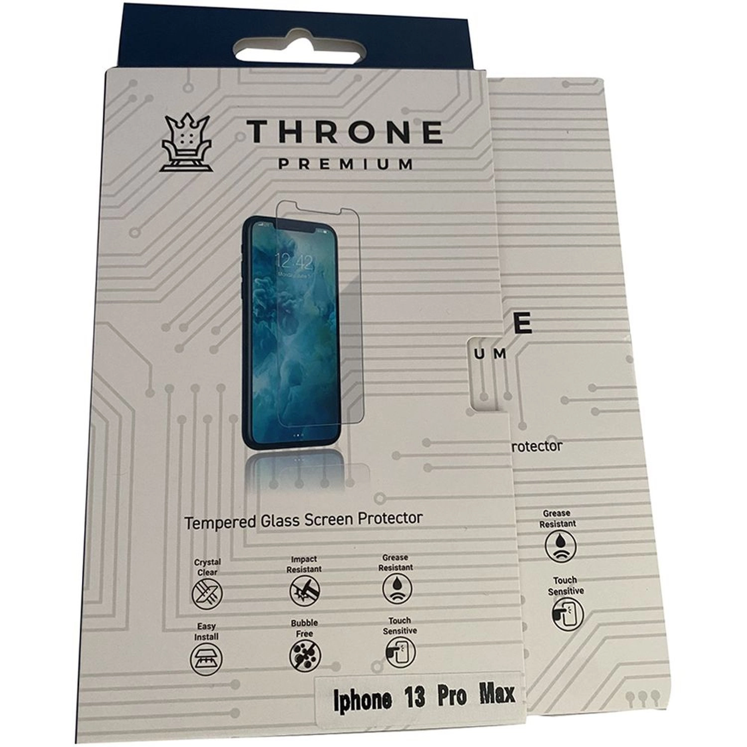Throne Premium Clear Tempered Glass Screen Protector for Apple iPhone 13 Pro Max