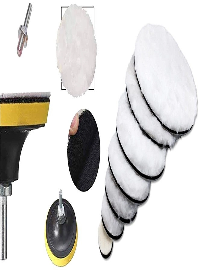 Extension Shaft - 4"inch + M14 Extension Shaft + Brass Nylon Bristle Brush - 12 Pieces + Polishing Pads + Backing