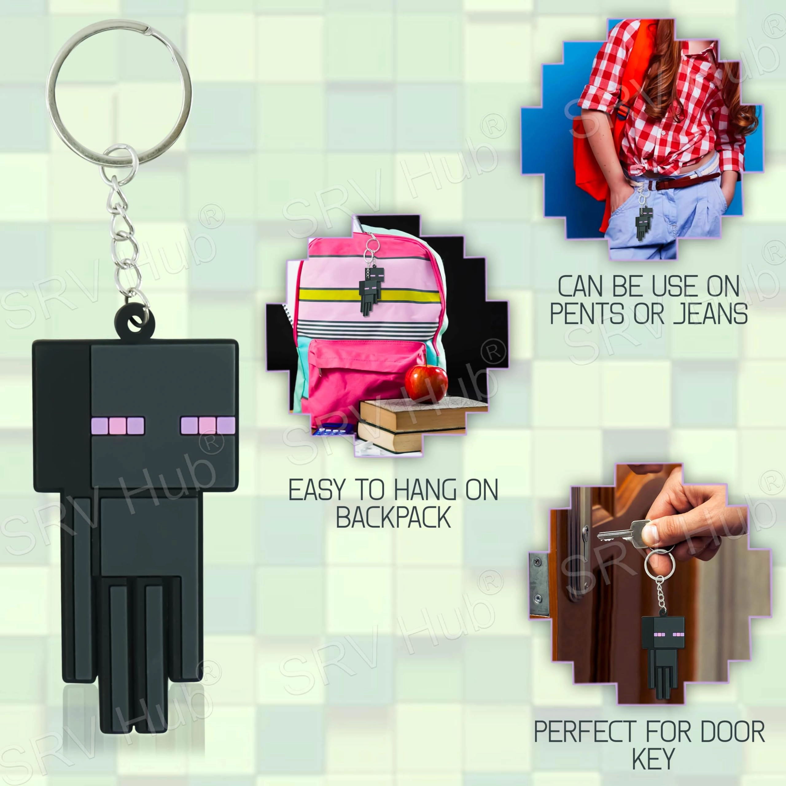 Enderman Keyring