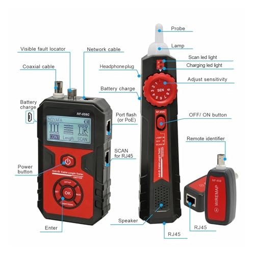 NF-858C - RJ45 BNC VFL Micro USB Cat 5 Cat 6