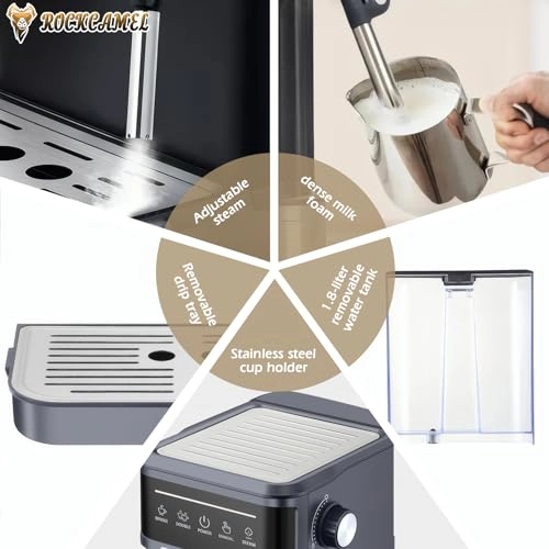 NCT Espresso Machine - 20 Bar 850W 360° Steam Wand