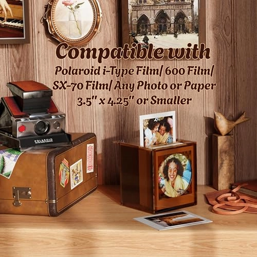 Acrylic Polaroid Frame & Photo Storage Box - 1 Pack 4.2”x3.5”
